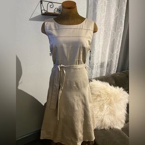 Calvin Klein Khaki Belted Dress NWT